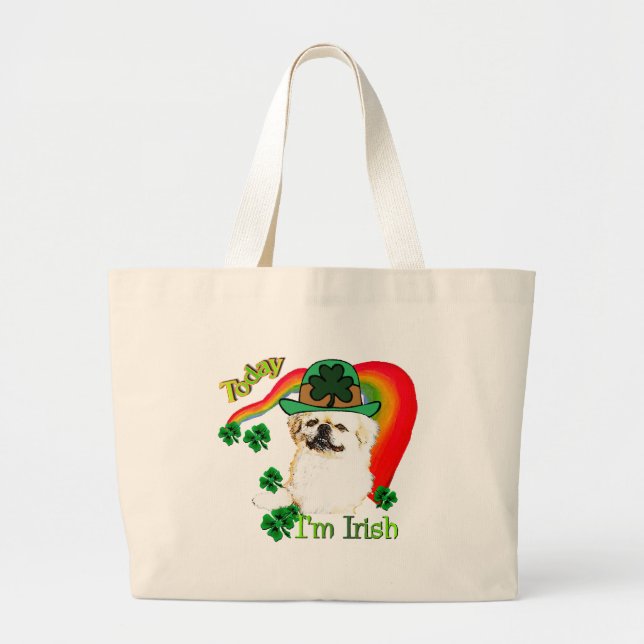 Bolsa Tote Grande Pekingnese St Patricks (Frente)