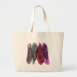 Bolsa Tote Grande Penas de Aquarela