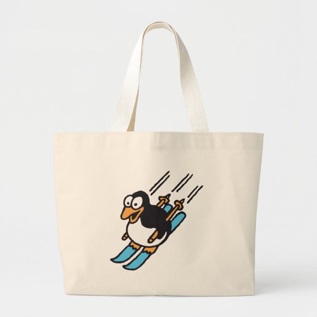 Bolsa Tote Grande penguin ski (Frente)