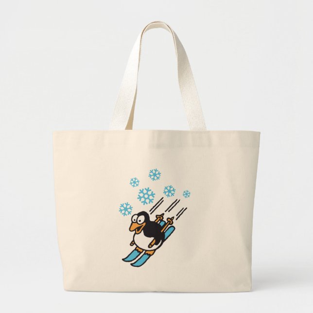 Bolsa Tote Grande penguin ski (Frente)