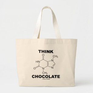 Bolsa Tote Grande Pense o chocolate (a química da molécula do