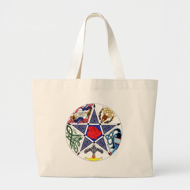 Bolsa Tote Grande Pentagram celta (Frente)