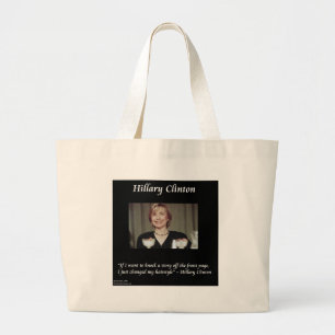 Bolsa Tote Grande Penteados de Hillary Clinton & Citações das Manche