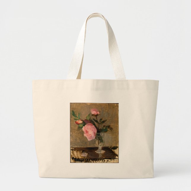 Bolsa Tote Grande Peonies Berthe Morisot Fine Art (Frente)