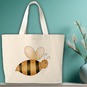 Bolsa Tote Grande Pequena Bumble Bee Cute Cartoon