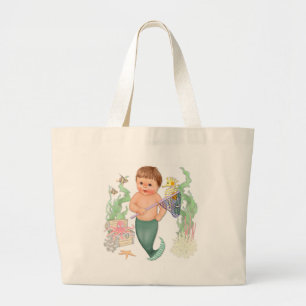 Bolsa Tote Grande Pequena Sereia - Menino