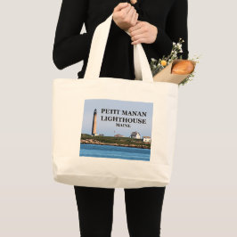 Bolsa Tote Grande Pequeno farol de Manan, sacola de Maine