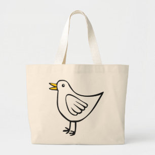 Bolsa Tote Grande Pequeno Pássaro 01