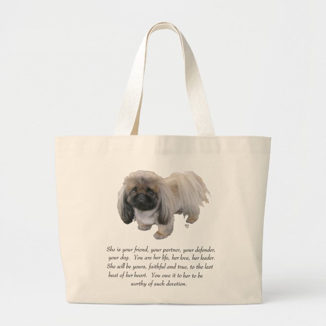 Bolsa Tote Grande Pequinês Lembrança - FEMEA (Frente)