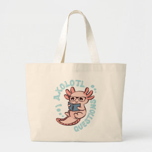 Bolsa Tote Grande Perguntas do meu Axolote