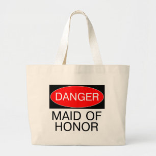 Bolsa Tote Grande Perigo - caneca engraçada do t-shirt do casamento