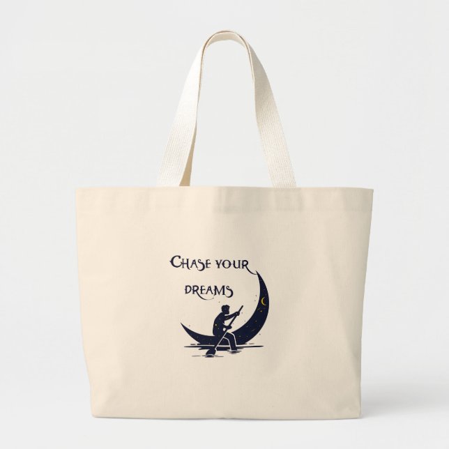 Bolsa Tote Grande Persiga suas bolsas de sonhos (Frente)