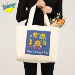 Bolsa Tote Grande Personagens de desenho animados Comidas engraçadas<br><div class="desc">Esta é uma bolsa engraçada para comprar. Tem personagens comidas com o ditado "Não nos esqueçam"</div>