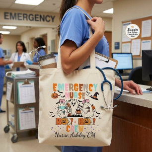 Bolsa Tote Grande Personalizado Enfermeira de Emergência Halloween