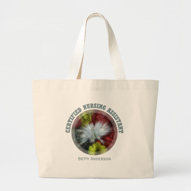Bolsa Tote Grande Personalizado: Saco assistente de nutrição (Frente)