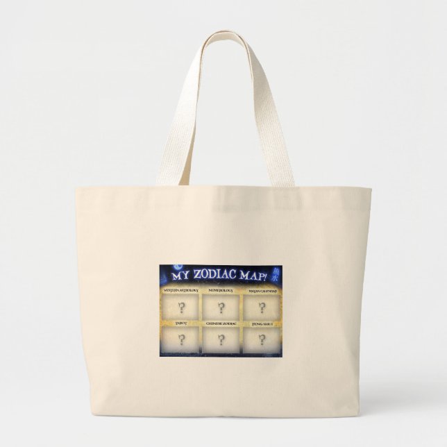 Bolsa Tote Grande Personalize esta sacola em ZodiacMap.com (Frente)
