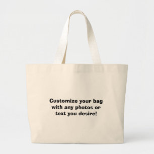Bolsa Tote Grande Personalize seu saco com todas as fotos ou texto