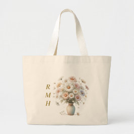 Bolsa Tote Grande Personalized April Daisy Tote Bag