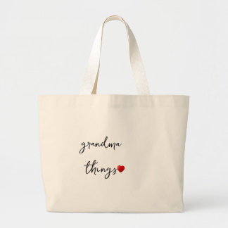 Bolsa Tote Grande Personalized Grandma Things Bag – Unique Gift for
