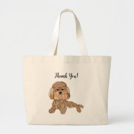 Bolsa Tote Grande Personalized Poodle Dog 