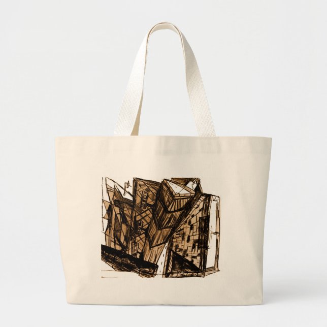 Bolsa Tote Grande perspectiva branca para baixo (Frente)