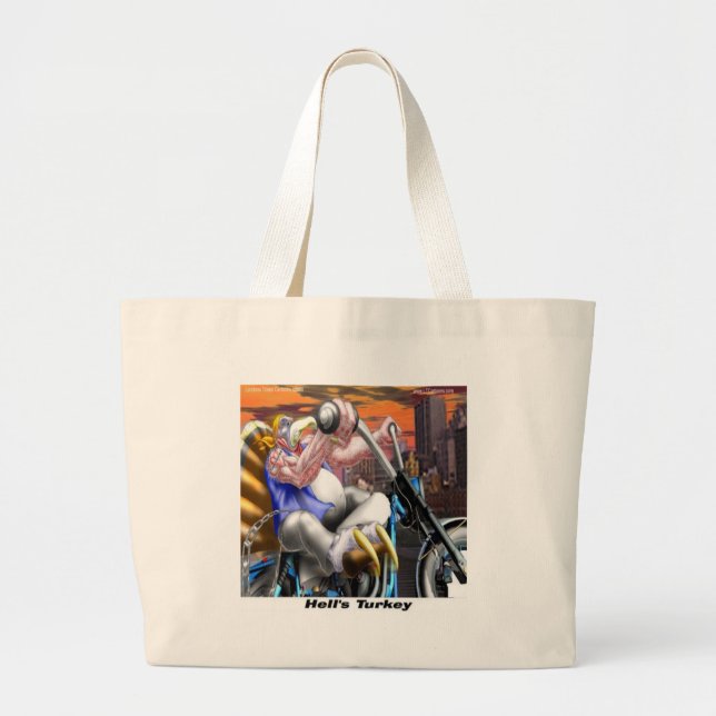 Bolsa Tote Grande Peru Motoqueiro Engraçado (Frente)