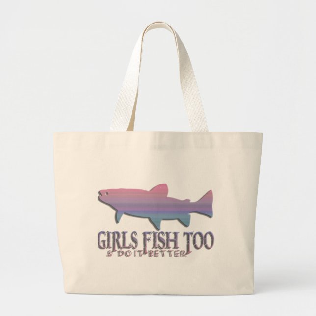 BOLSA TOTE GRANDE PESCA DA TRUTA DA MENINA (Frente)