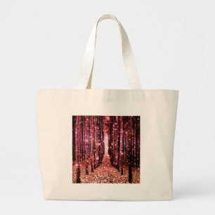 Bolsa Tote Grande Pêssego Rosa Caminho da Floresta Mágica