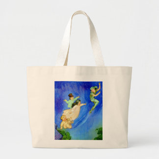 BOLSA TOTE GRANDE PETER PAN, WENDY, JOHN E MICHAEL VÃO EMBORA.