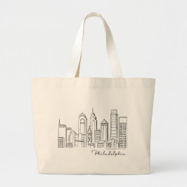 Bolsa Tote Grande Philadelphia Skyline Tote Bag - Jumbo/Grande Taman
