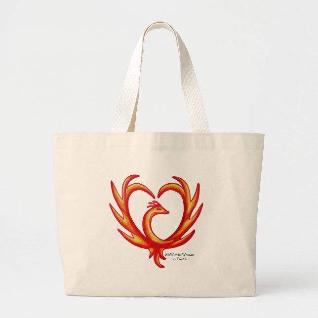 Bolsa Tote Grande Phoenix Heart, MeWarriorWoman no Twitch (Frente)