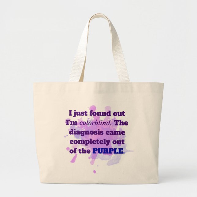 Bolsa Tote Grande Piada Engraçado Colorida Azul Roxo (Frente)