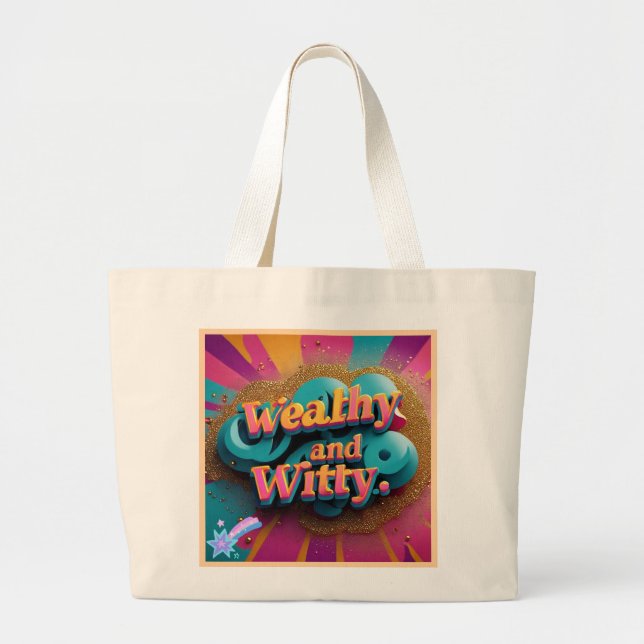 Bolsa Tote Grande "Piadas e Joias Elegantes" (Frente)