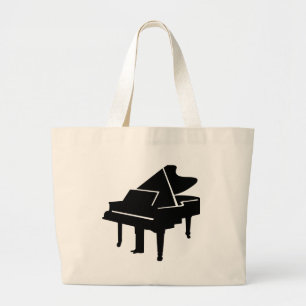 Bolsa Tote Grande Piano de cauda preto