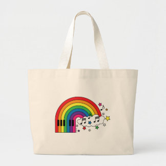 Bolsa Tote Grande Piano do arco-íris