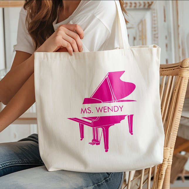 Bolsa Tote Grande Piano Personalizado (Criador carregado)