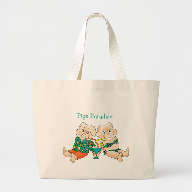 Bolsa Tote Grande Pigs Paradise (Frente)