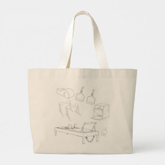 Bolsa Tote Grande Pilates com Ilustrações de Cadillac e Reformer