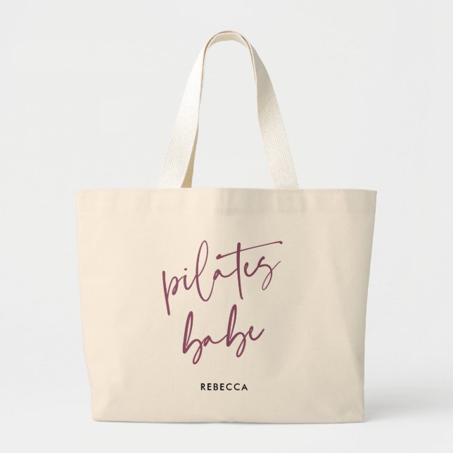 Bolsa Tote Grande Pilatos de ginástica de Caligrafia roxa moderna Ba (Frente)
