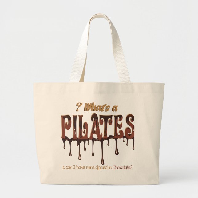 Bolsa Tote Grande Pilatos Engraçados Dipados no Chocolate (Frente)