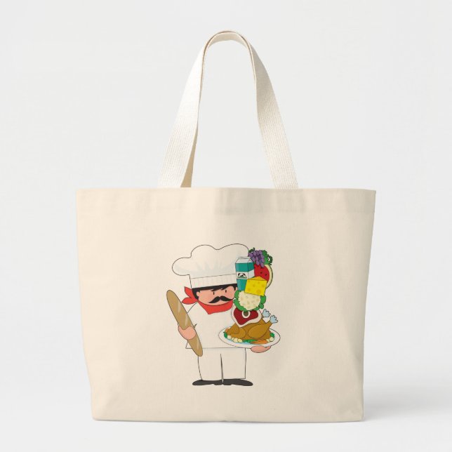 Bolsa Tote Grande Pilha do cozinheiro chefe (Frente)