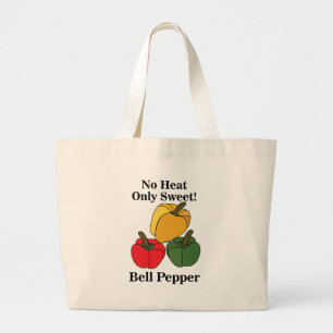 Bolsa Tote Grande Pimentão Vermelho Verde Amarelo Capsicum Engraçado