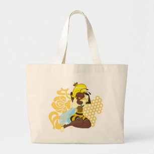 Bolsa Tote Grande Pin da abelha de rainha acima