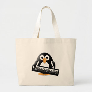 Bolsa Tote Grande Pinguim com piano