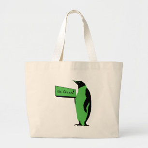 Bolsa Tote Grande Pinguim do Dia da Terra