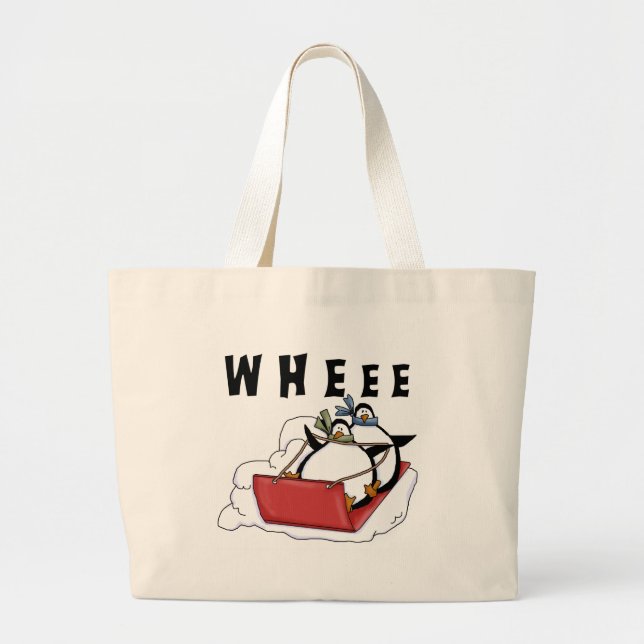 Bolsa Tote Grande Pinguins Camisetas e presentes (Frente)