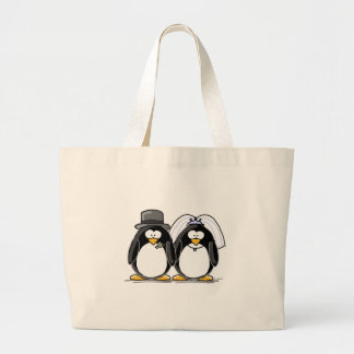 Bolsa Tote Grande Pinguins dos noivos