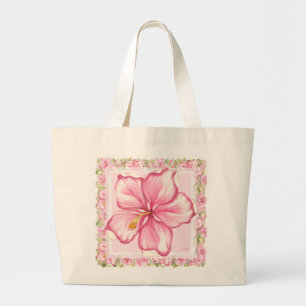 Bolsa Tote Grande PINK de hibisco e local