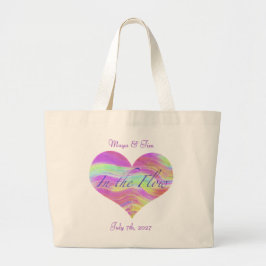 Bolsa Tote Grande Pink Green Heart 