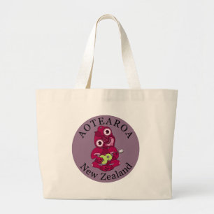 Bolsa Tote Grande Pink Hei Tiki tocando ukelele